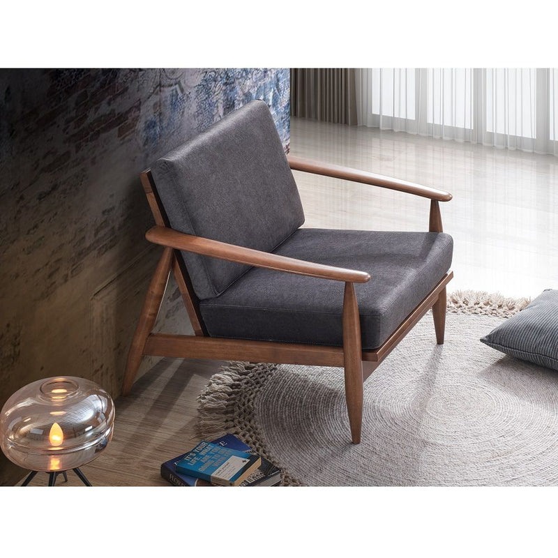 Alisa - Accent Chair - Charcoal & Brown