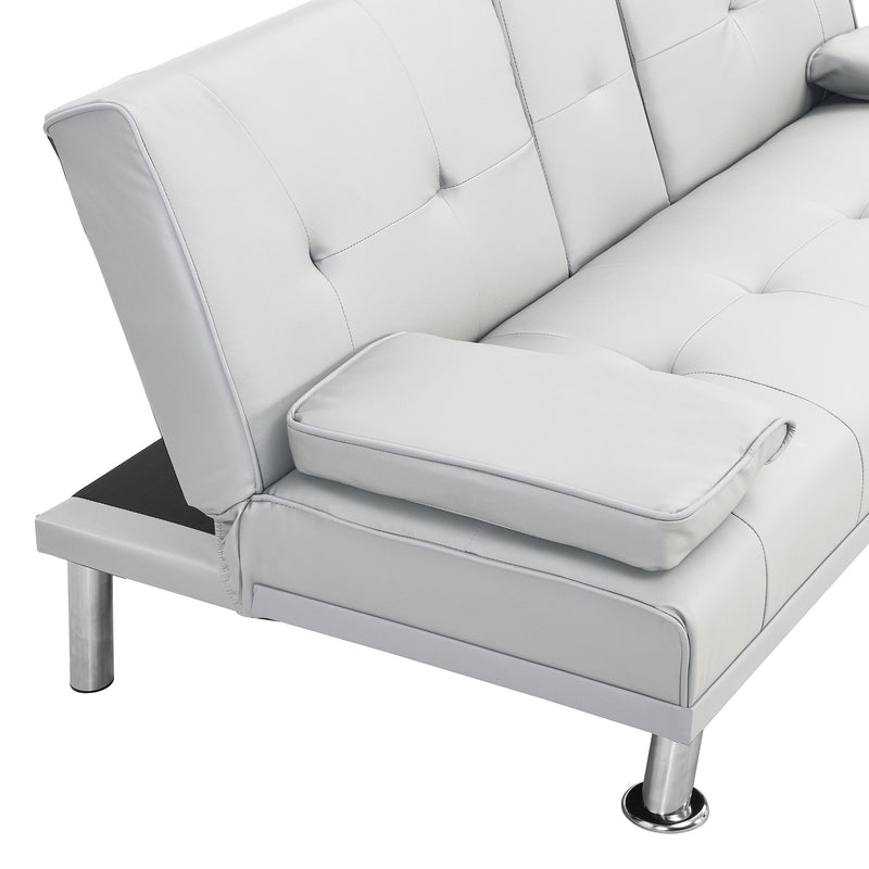 Futon Sofa Bed With Armrest Two Holders