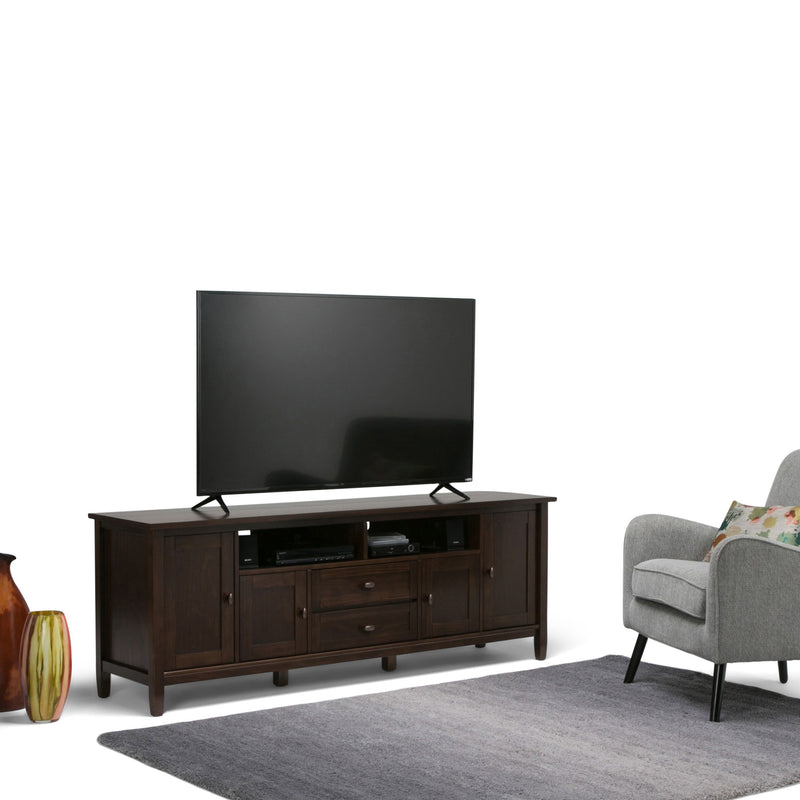 Warm Shaker - TV Media Stand Handcrafted - Tobacco Brown