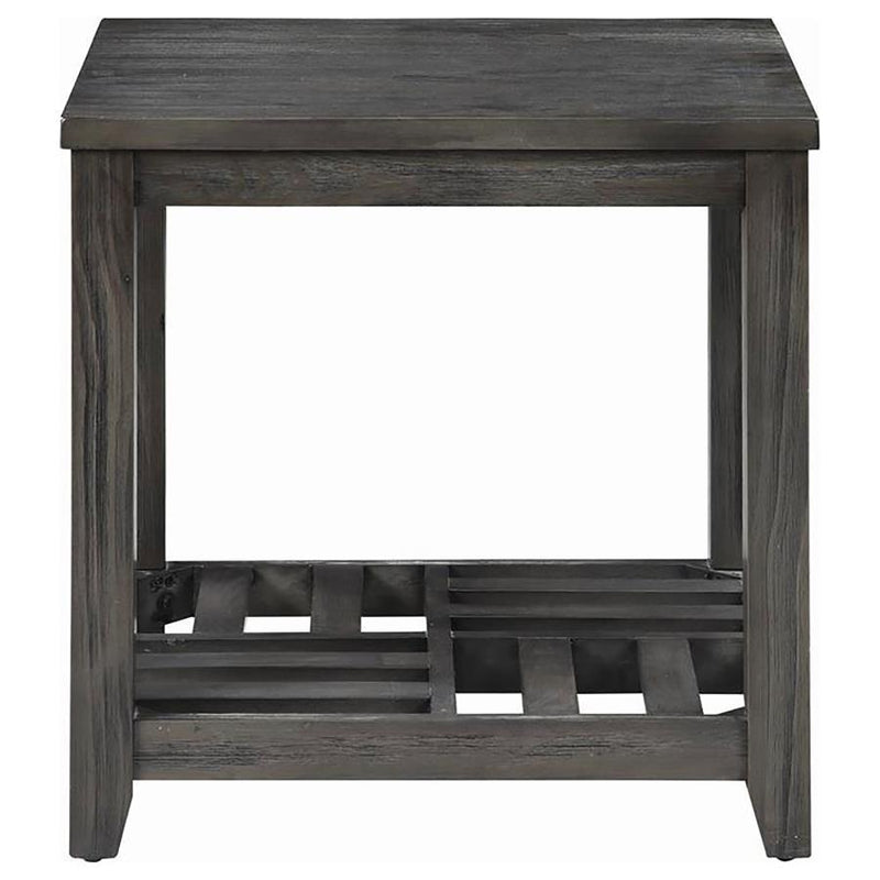 Cliffview - 1-Shelf Square Wood Side End Table - Gray - Atlantic Fine Furniture Inc