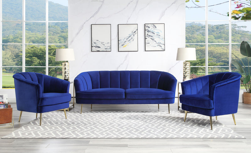 Eivor - Chair - Blue Velvet - Atlantic Fine Furniture Inc