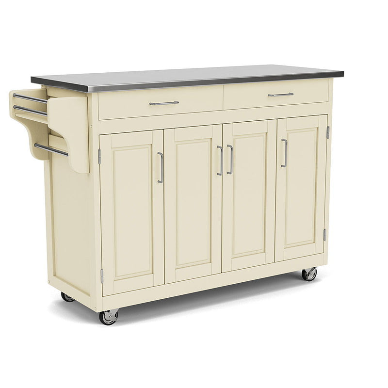 Create-A-Cart - 4 Doors Kitchen Cart - Steel Top