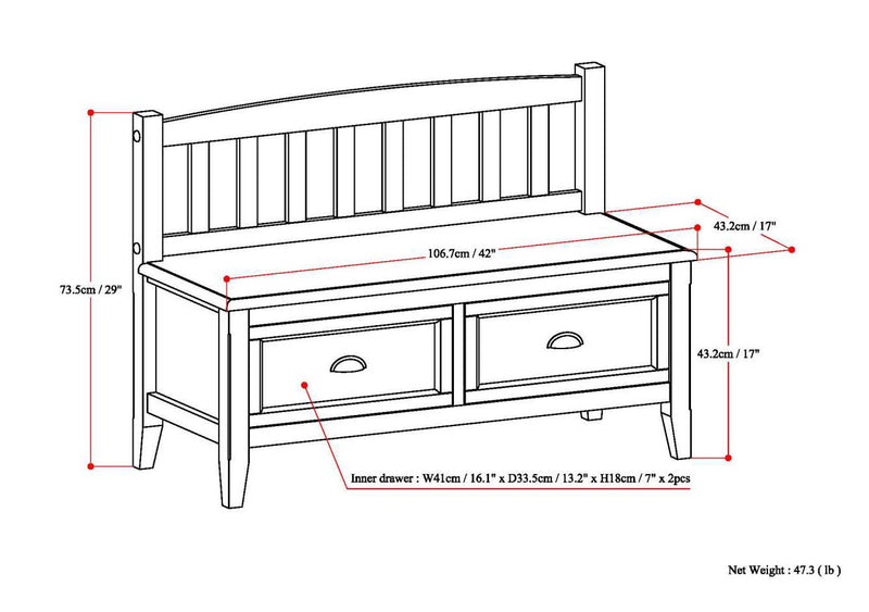 Burlington - Entryway Storage Bench With Drawers