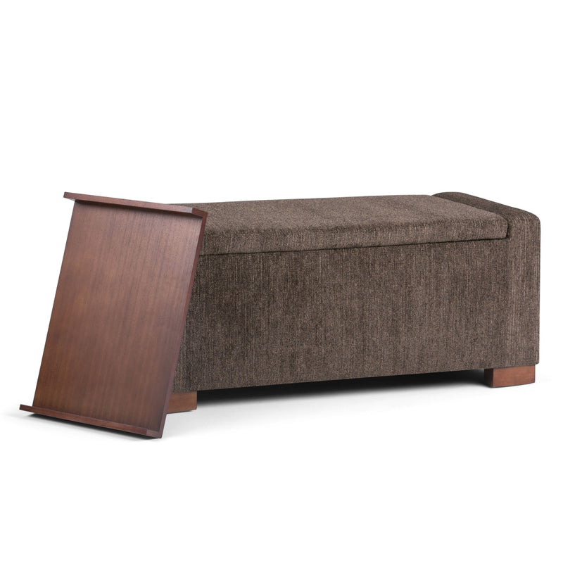 Bretton - Lift Top Storage Ottoman - Deep Umber Brown