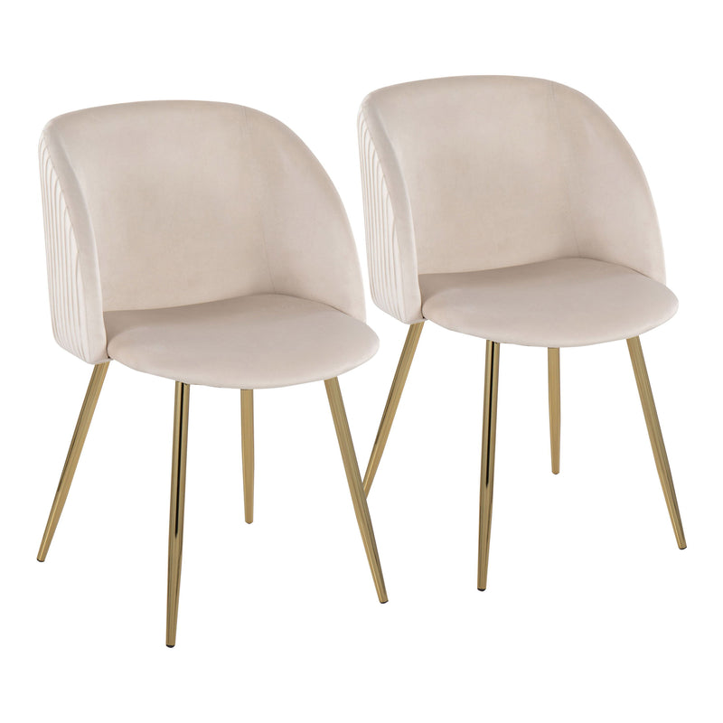 Fran - Pleated Waves Contemporary Chair (Set of 2)