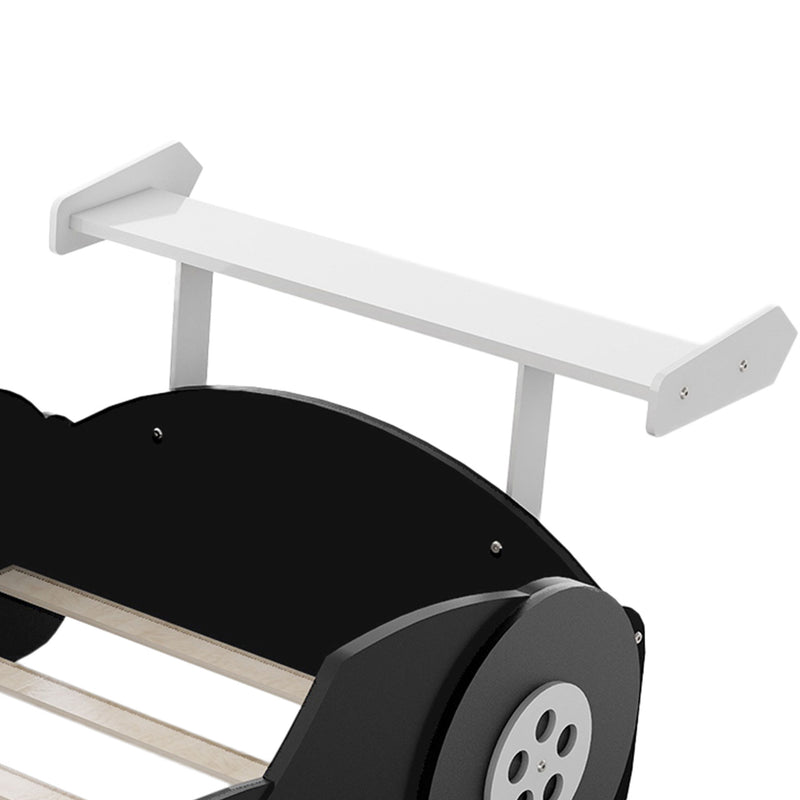 Twin Size Race Car-Shaped Platform Bed With Wheels