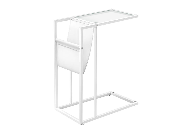 Accent Table, C - Shaped, Contemporary And Modern - White