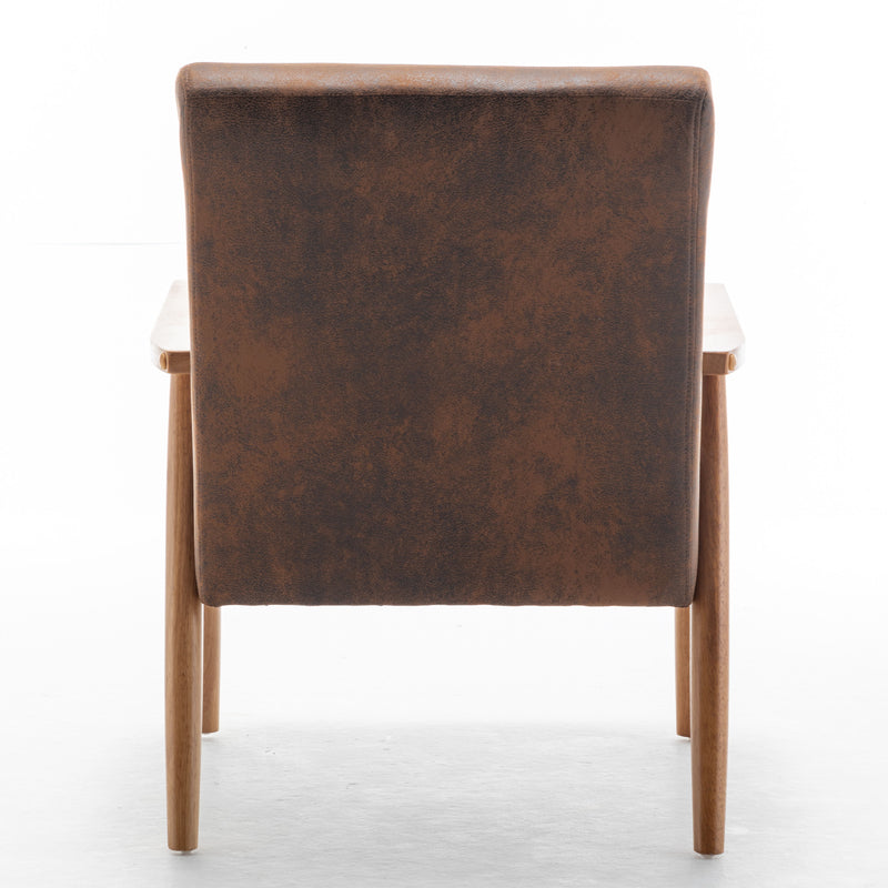 Wide Classic Mid-Century Modern Arm Chair - Light Brown