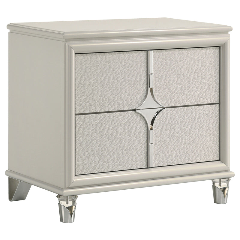 Olivia - 2-Drawer Nightstand Bedside Table - Pearl White