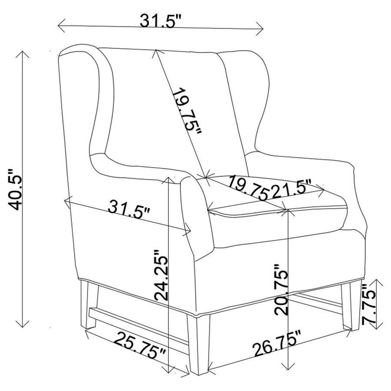 Fleur - Wing Back Accent Chair - Cream