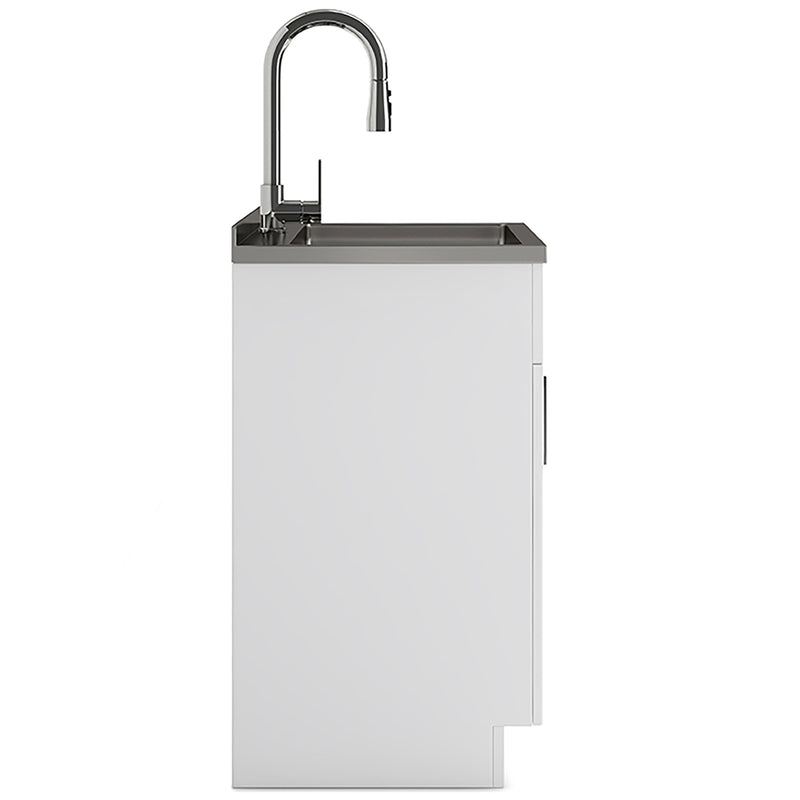 Shaker - Modern Wide, Laundry Cabinet With Faucet And Stainless Steel Sink