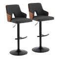 Stella - Contemporary Adjustable Barstool Stool & Swivel With Rounded T Footrest (Set of 2)