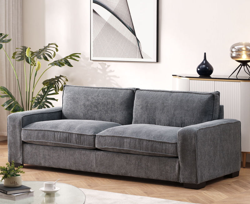 Luxe - Corduroy Sofa With Sleek Design, Spacious And Comfortable 3 Seater Couch