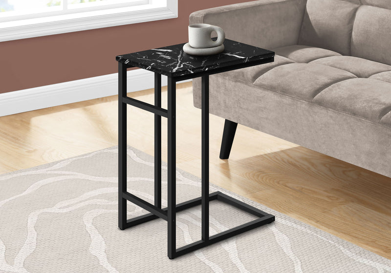 Accent Table, C - Shaped, Modern Design - Black