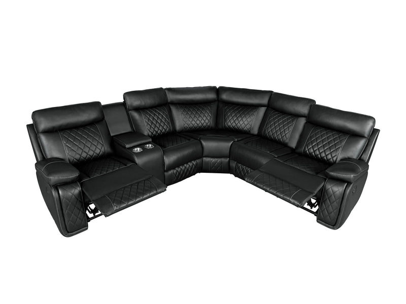 Home Theater Seating Manual Recliner With Cup Holder, Hide - Away Storage PU Reclining Sofa For Living Room, Home Theater