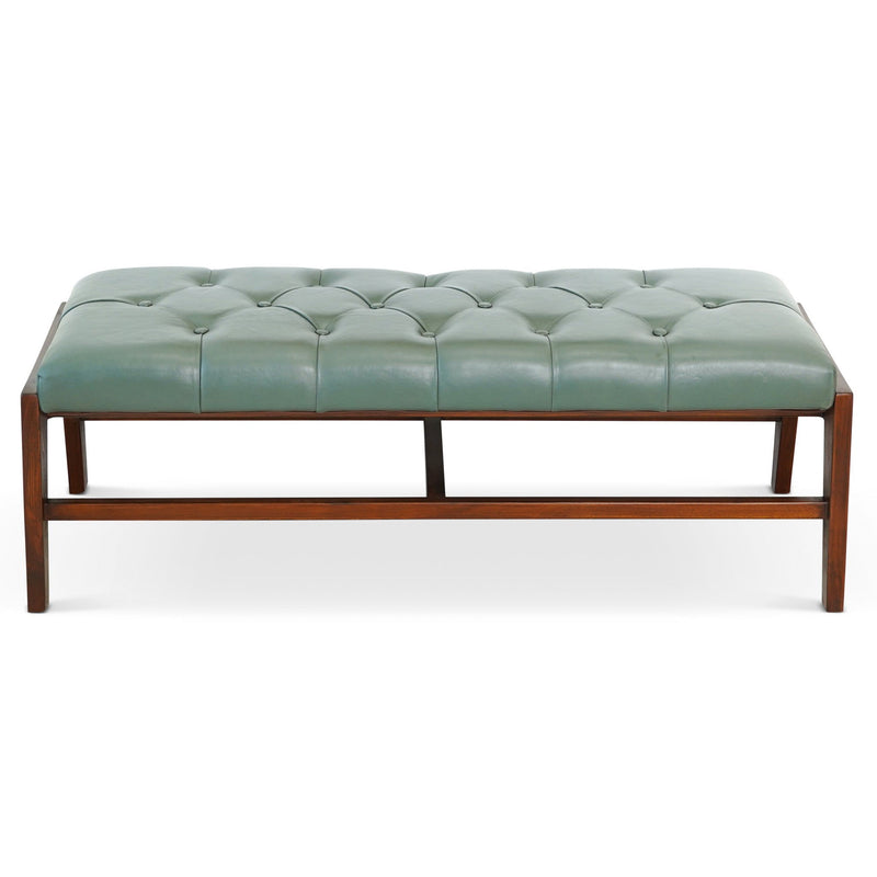 Hera - Bench With Buttons - Antique Green / Light Sage Green