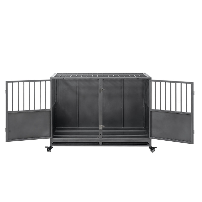 Heavy Duty Dog Crate - Silver Gray