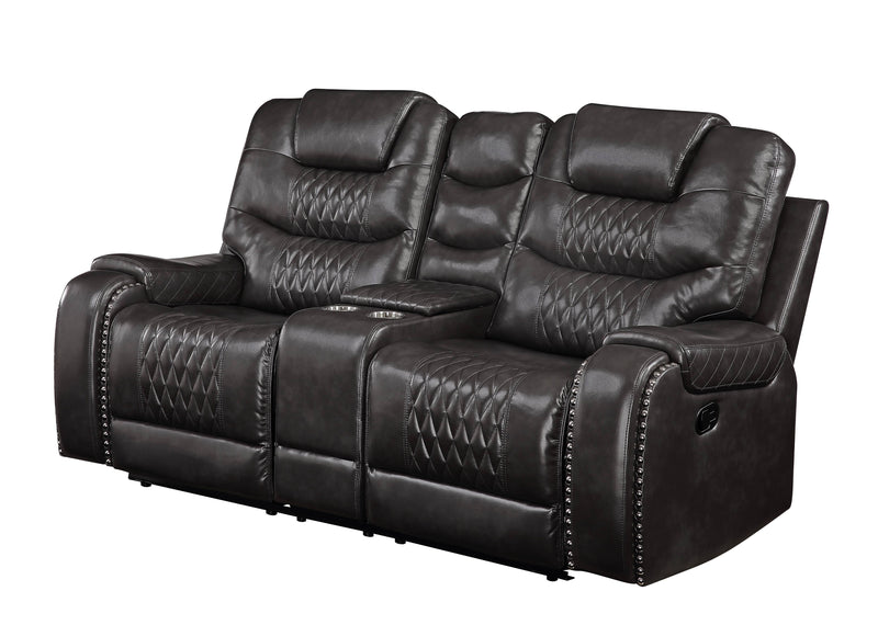 Braylon - Recliner Loveseat With Cupholder Console - Brown