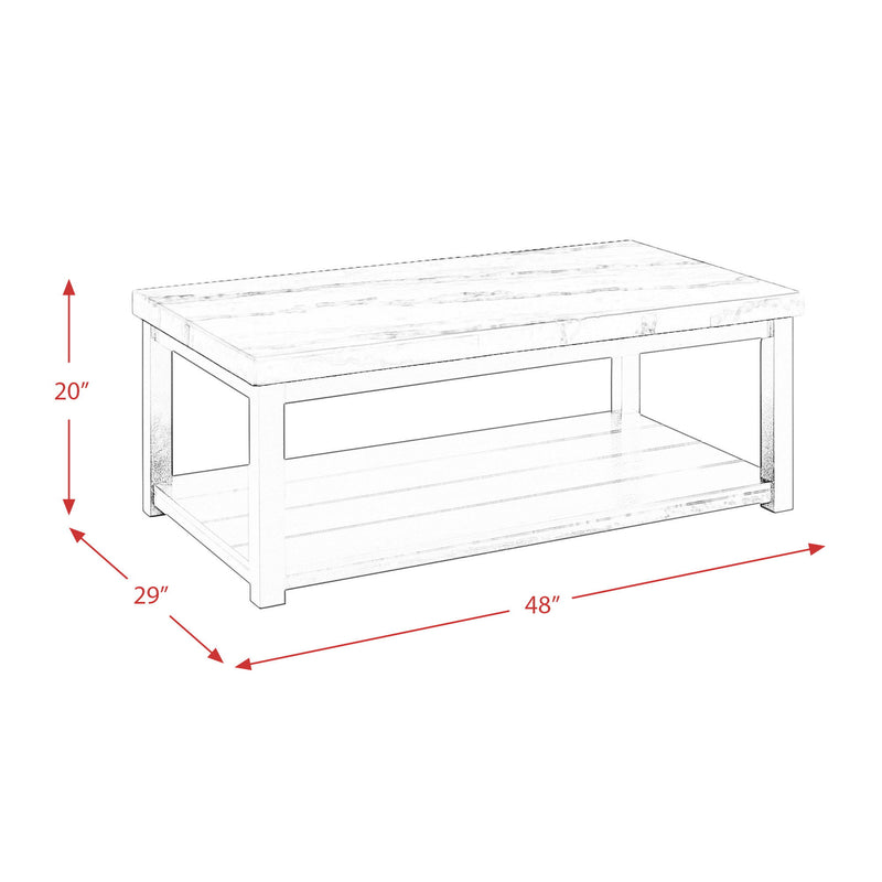 Marcello - With White Top - Rectangular Coffee Table With Casters