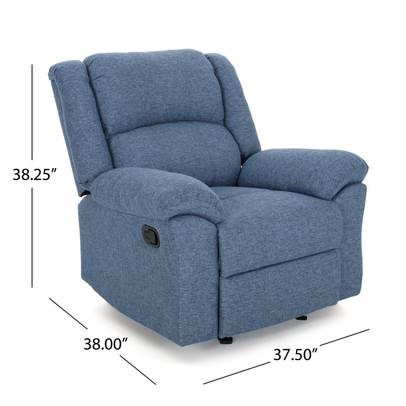 Wide Manual Glider Standard Recliner - Navy Blue