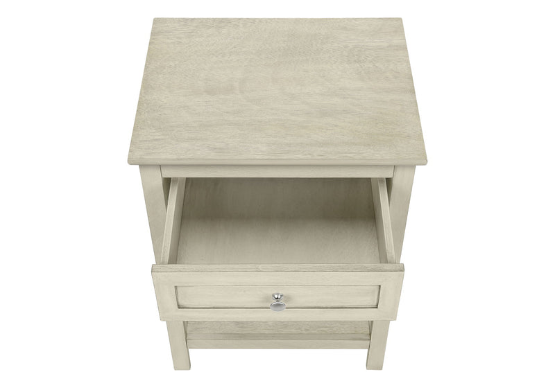 Accent End Table, 2 Tier, Storage Drawer, Transitional Style