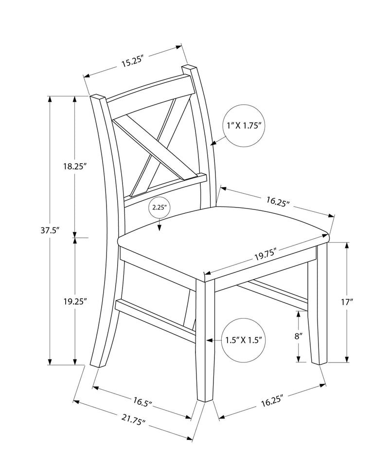 Dining Chair Side, Upholstered For Dining Room, Transitional (Set of 2)