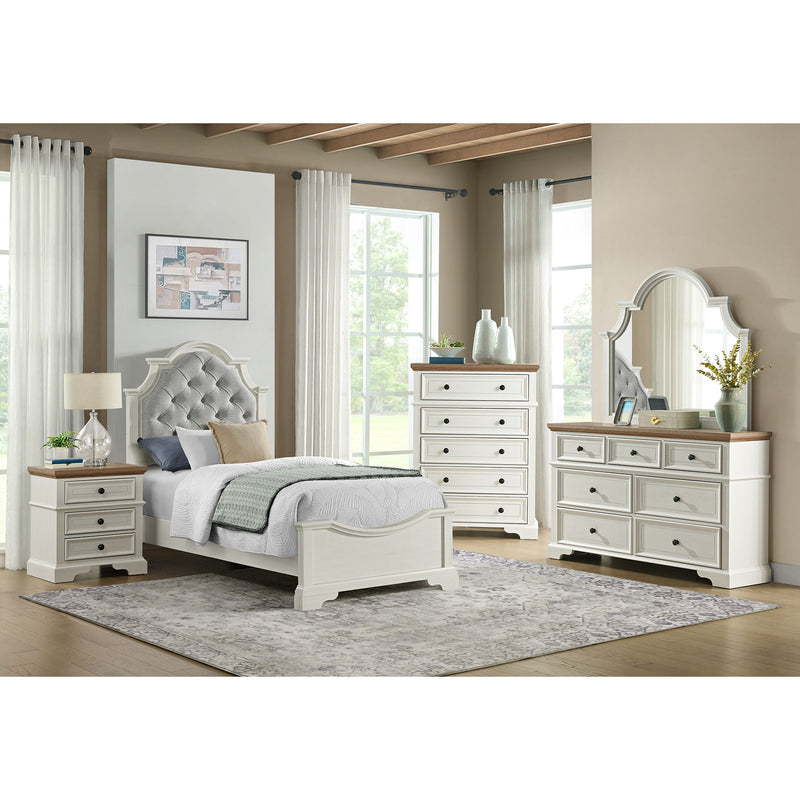 Eastwood - Youth Dresser And Mirror Set - Brown And White