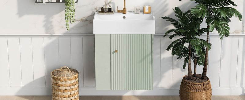 Modern Floating Bathroom Vanity With Ceramic Basin Perfect For Small Bathrooms