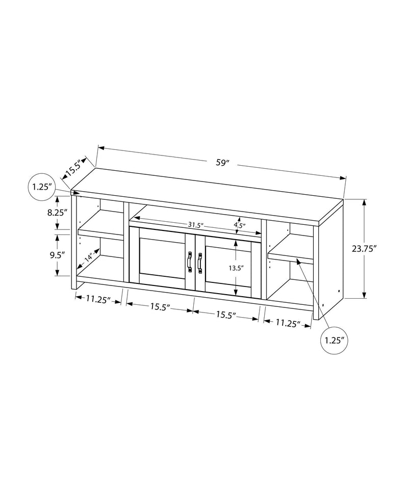 TV Stand, Console, Media Entertainment Center, Storage, Elegant Design, Transitional - Taupe