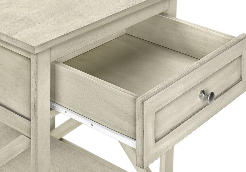 Accent End Table, 2 Tier, Storage Drawer, Transitional Style