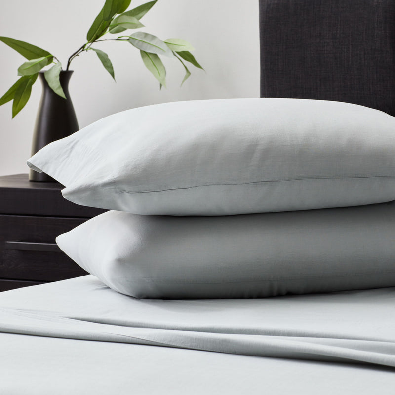 Linen-Weave Cotton Full Sheet Set - Fog