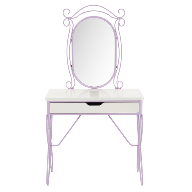 Priya II - Synthetic Leather Vanity Set - White / Purple