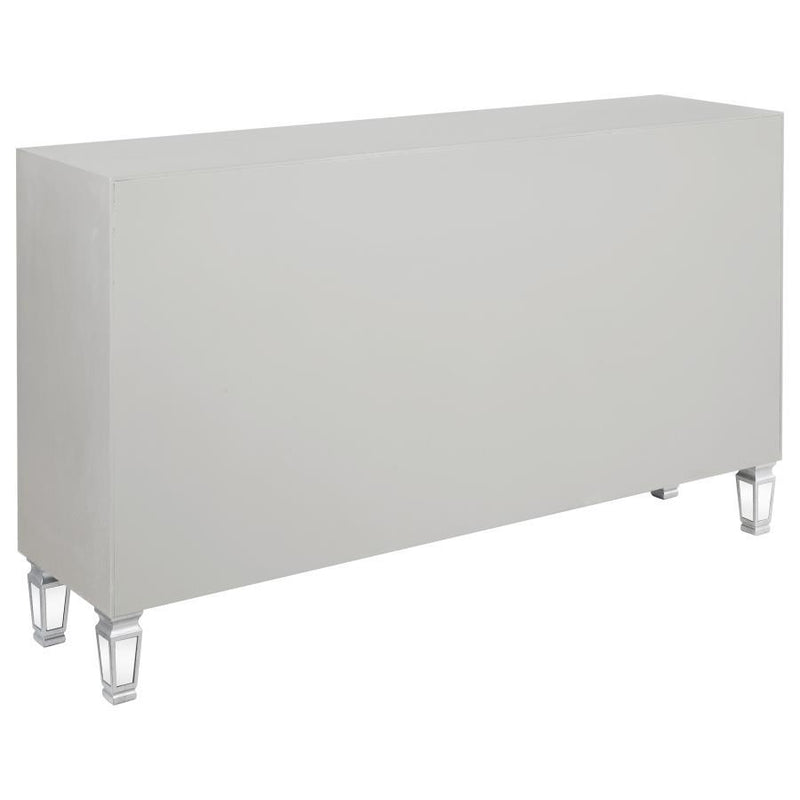 Leticia 3-Drawer Mirrored Storage Accent Cabinet - Silver - Atlantic Fine Furniture Inc