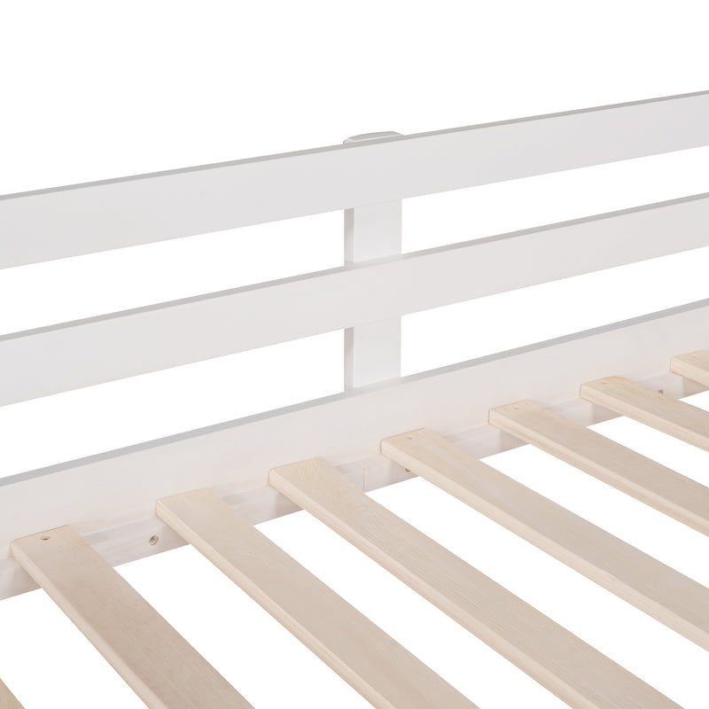 Twin Loft Bed with Slide, House Bed with Slide,White(OLD SKU :WF286245AAK)