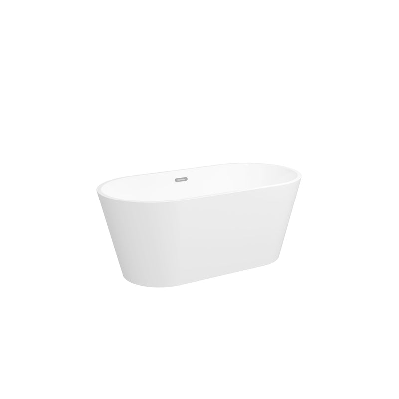 Freestanding Bathtub, Modern & Contemporary Design Soaking Tub With Toe-Tap Drain In Chrome And Classic Slotted Overflow