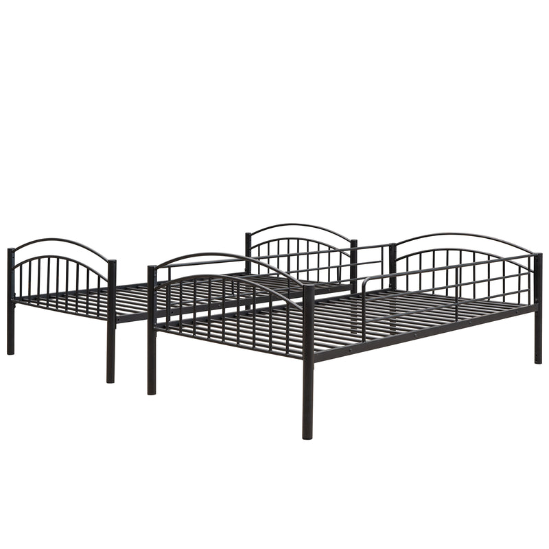 Twin Over Twin Metal Bunk Bed,Divided into Two Beds(Black){OLD SKU:MF280424AAB}