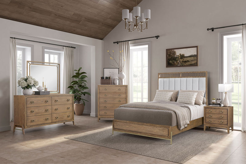 Elegant Design Upholstered And Strap Panel Bed