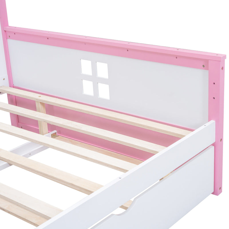 Wooden Daybed With Trundle And Sensor Light