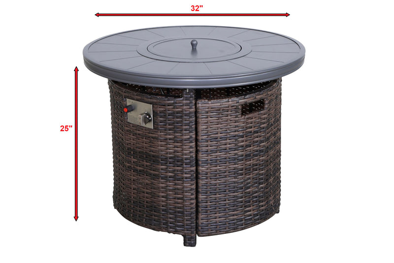 Outdoor Fire Pit Table With Lid - Espresso