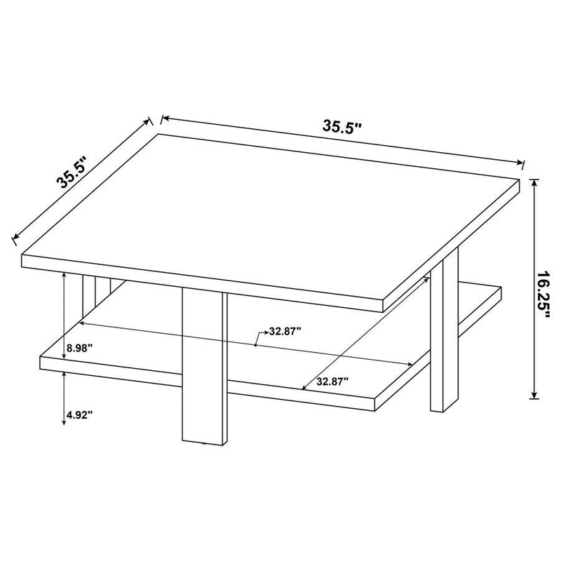 Dawn - Square Engineered Wood Coffee Table - Mango Brown