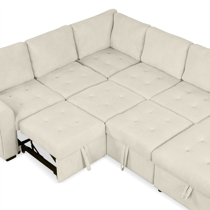 U-Shaped Sofa Sectional Sofa Pull-Out Sofa Bed With A Storage Chaise Lounge, Charging Devices For Living Room