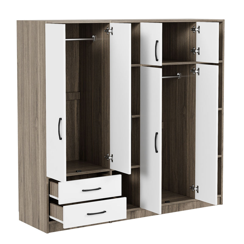 6 Door Wardrobe With Shelves And Drawers