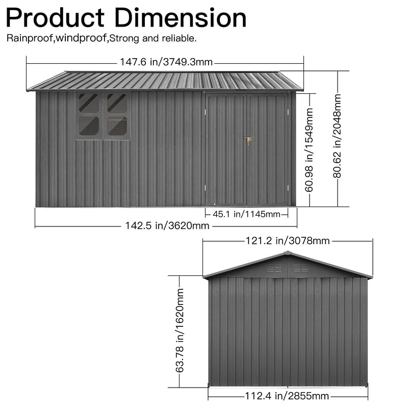 10'x12' Garden Sheds Outdoor Storage Sheds With Window