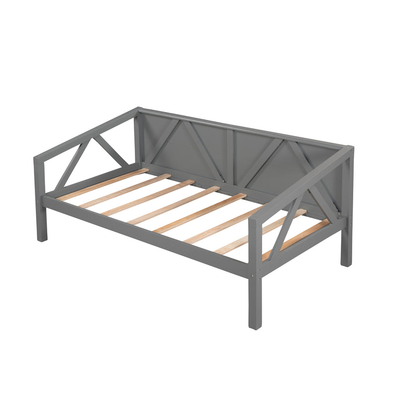 Twin size Daybed, Wood Slat Support, Gray