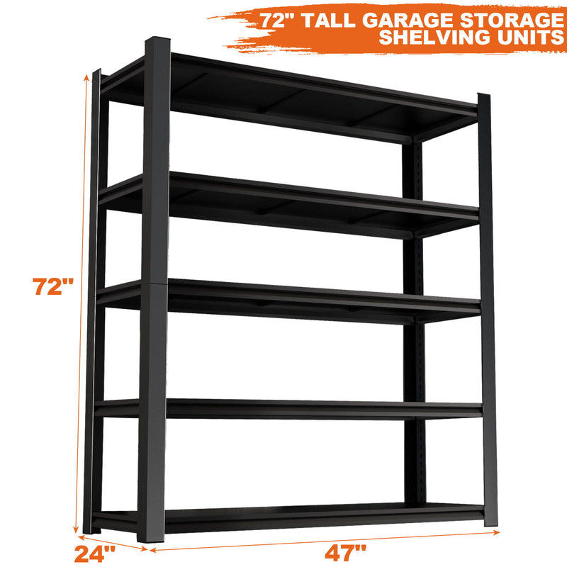 Tall Metal Shelves With Removable Dividers Are High Capacity And Load Bearing For Garages, Kitchens And Offices