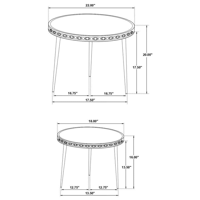 Ollie - 2 Piece Solid Wood Bone Inlay Nesting Table - Natural