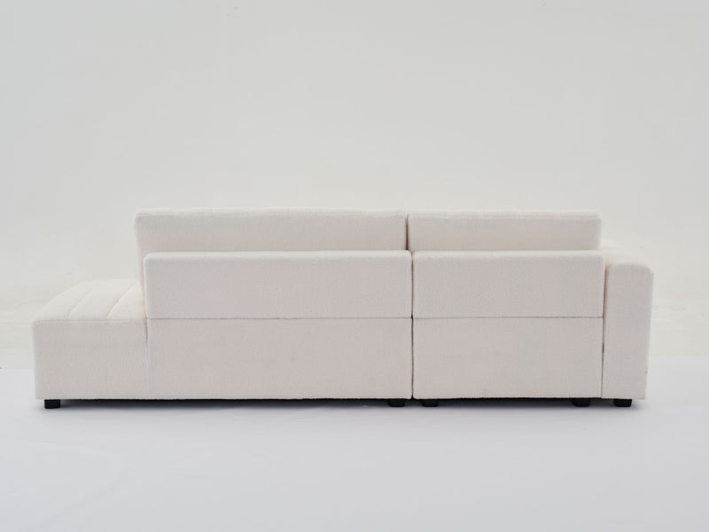 Jessica - Lamb Wool Sectional Sofa With Chaise, Versatile Configuration