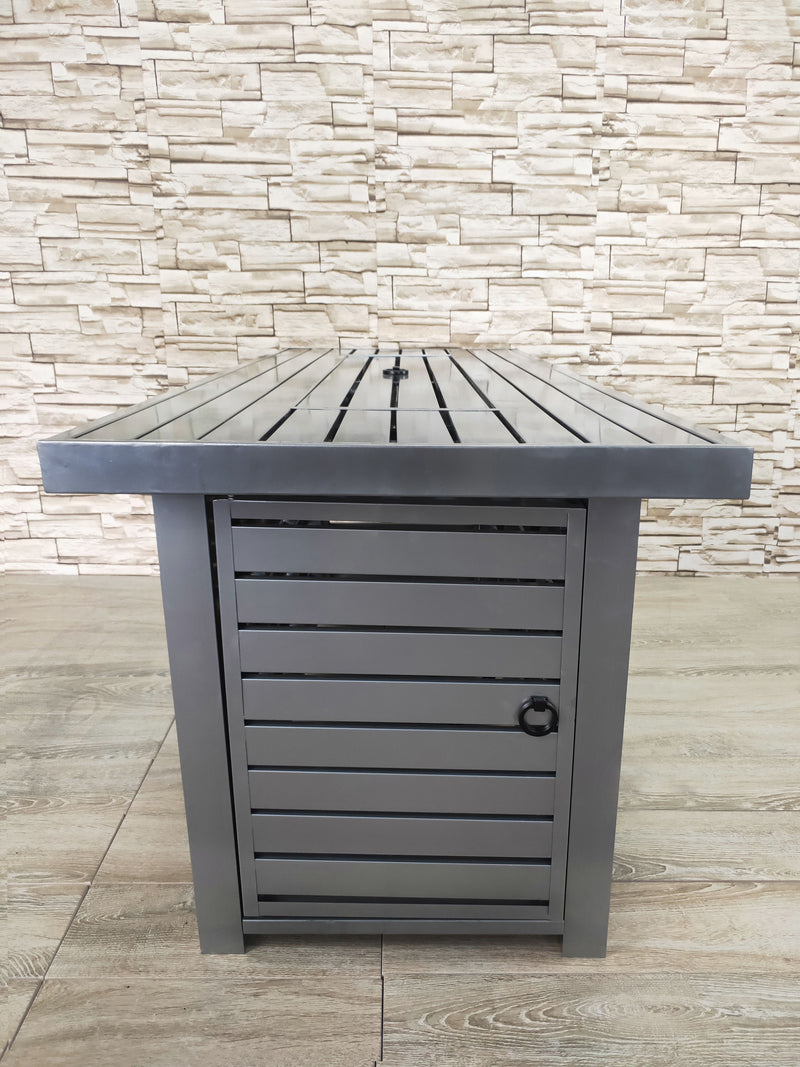 Propane / Natural Gas Outdoor Fire Pit Table With Lid - Gray