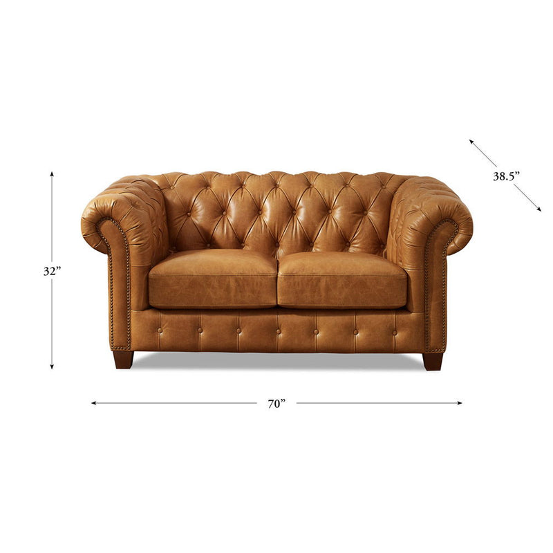 Kingston - Waxy Pull Up Leather Loveseat - Brown