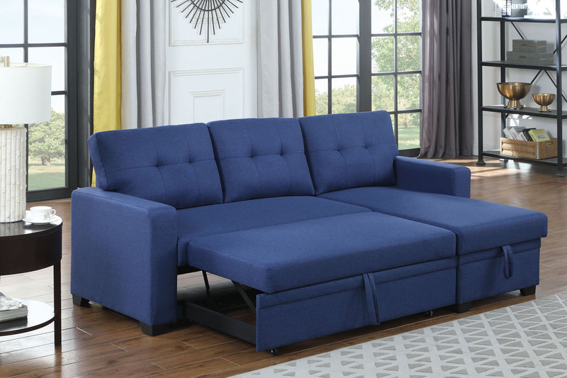 Upholstered Pull Out Sectional Sofa With Chaise